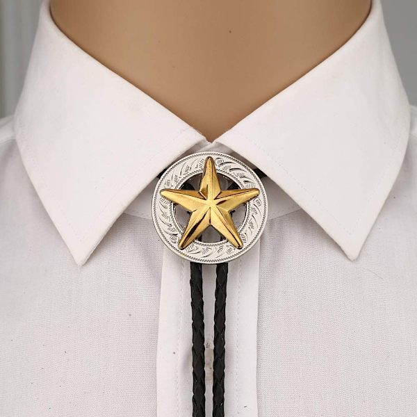 Fashion Western Cowboy Tie Shining Long Star Texas Bolo Tie