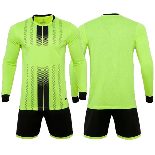 1 Set Anpassad Fotbollströja Herrar Pojkar Fotbollskläder Set Långärmad Fotboll Uniform Vuxen Målvakt Sport Kostym Barn Träningsoverall fluorescent green Adult Size M