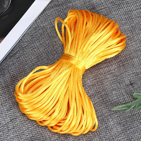5 st flätad sladd 2mm x 20yard polyester flätad rep för DIY smyckestillverkning (gul)