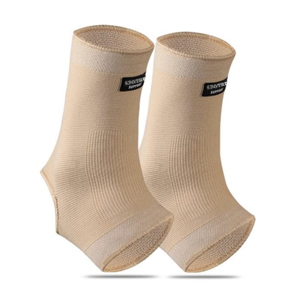 Ankelstöd Kompressionsstrumpa (2-PACK), Andningsbart Ankelstöd för Män Kvinnor, Ankelkompressionsstrumpa för Svullnad, Plantar Fasciit, Vrickning Nude Large 2 PACK