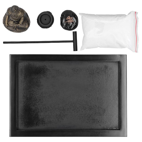 Zen Have Sand Sten Incensepinde Buddha Statue Hjem Desktop Dekoration Ornamenter