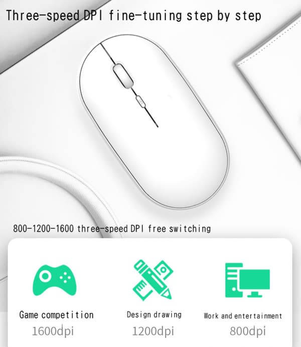 Bluetooth-mus lader dual-modus mus dempet og frisk, sui