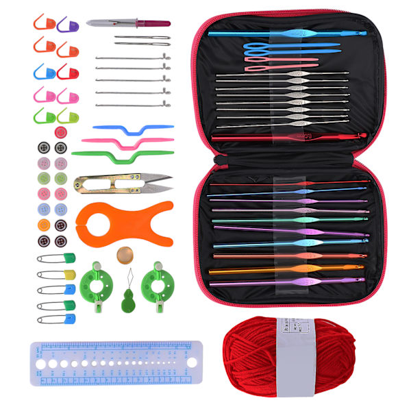 Ergonomiska virknålar stickningsnål med handarbetes tillbehör kit verktyg för sömnad