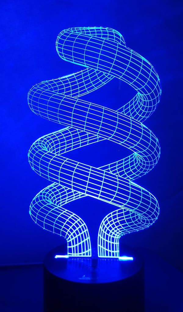 Spiral Tornado 3D Natlampe LED Illusion Lampe Sengeskrivebord