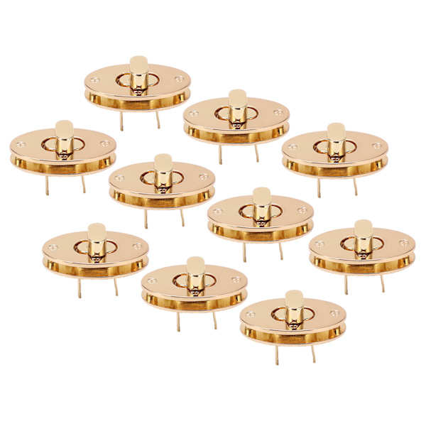 10 stk. Hardware Låsespænde Klassisk Design 4cm Drejelås Spænde Pung til DIY Læderhåndværk Punge Pung