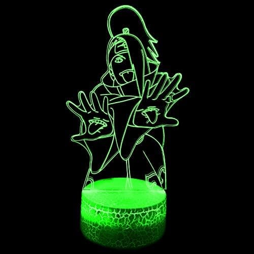 Naruto Kakashi Uchiha Sasuke 3D Illusjon Nattlys Lampe Sm