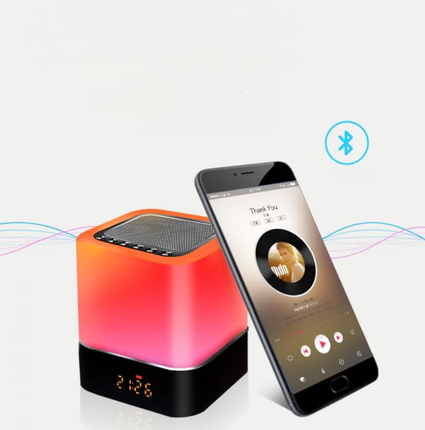 Nattlys Bluetooth-høyttaler, Vekkerklokke Bluetooth-høyttaler