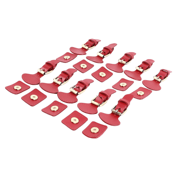 10 set läder sy på knappar stängningar läder tryckknapp sy på spänne för kappa jacka DIY läderhantverk röd
