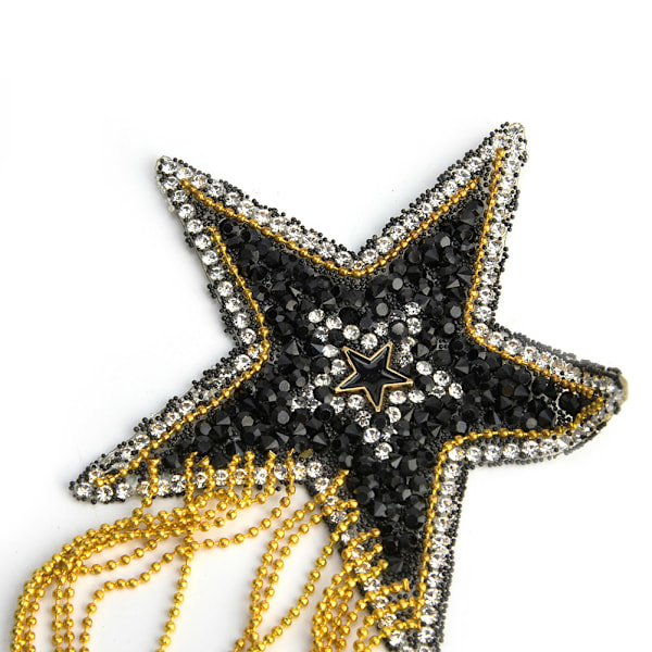 Plast DIY självhäftande stjärnmönster kläder strass tofsar lappar kläder väskor applikationer #3