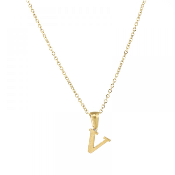 Halsband med initialer för kvinnor, 18K guldpläterat namn halsband, låt