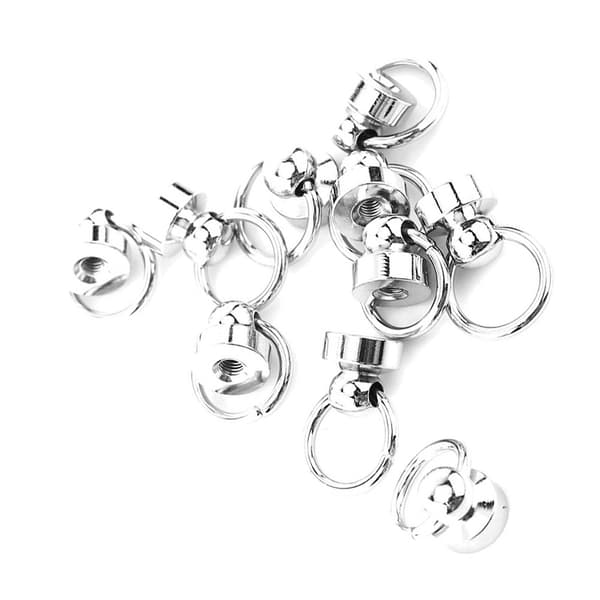10 stk. messingnitter studs skru bagpå rund ringhoved læderhåndværk dele