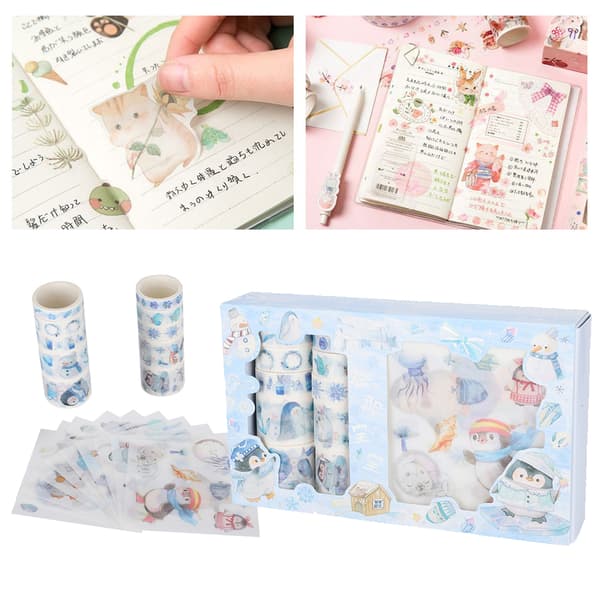 Washi Tape Sticker Set för DIY Scrapbook Notepad Presentförpackning Semesterdekoration