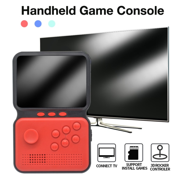 Kämmentietokonepeli 900 Sisäänrakennettua klassista peliä 3 tuuman LCD-värillinen näyttö Taskukokoinen minipelisäädin Red