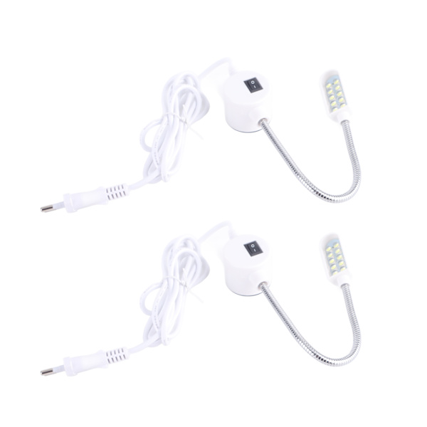 2 kpl LED-ompelukonevaloa Joustava työompeluvalo magneettijalustalla