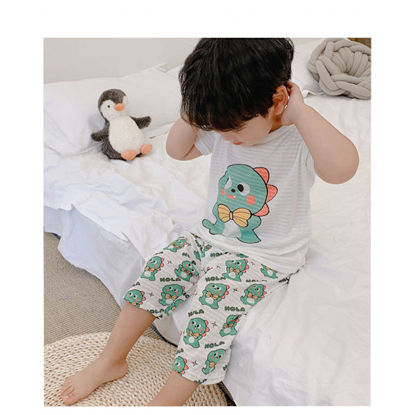 Toddler Unisex 2-delat pyjamas set, L (Lilla dinosaurien)