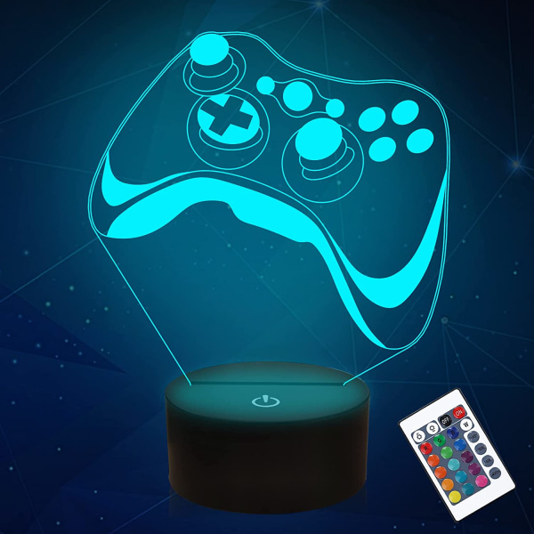 Attivolife Gamepad 3D Lampe, Hologram Illusion Controller Natlampe til Børn