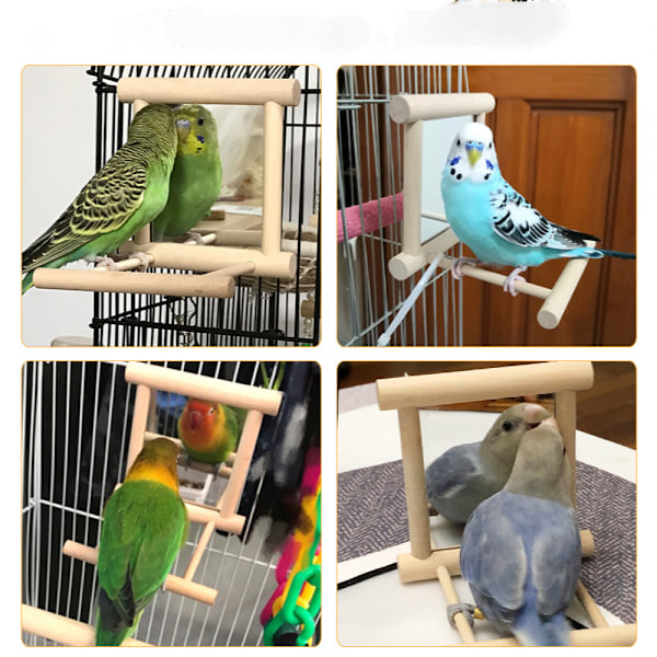 Fågel Leksak Papegoja Parakit Conures Nymfparakit Bur Gunga Trä