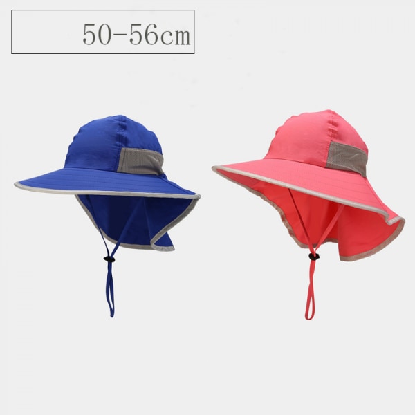 UPF 50+ Pojksolhatt med nackskydd Sommar Strandhatt Barn Sa Pink