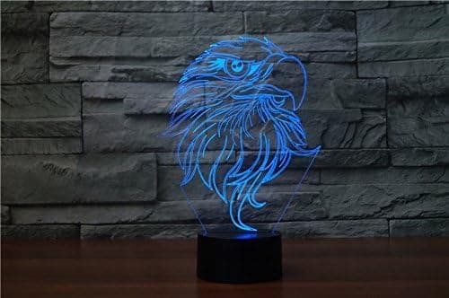3D Ørneugle Natlampe Touch Bord Skrivebord Optisk Illusion L