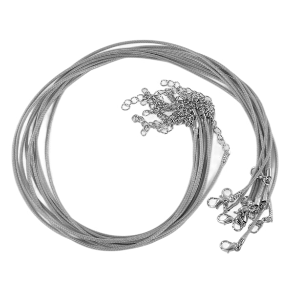 100 st vaxade halsbandssnöre justerbar längd DIY produktionsrep halsband för smyckestillverkning grå