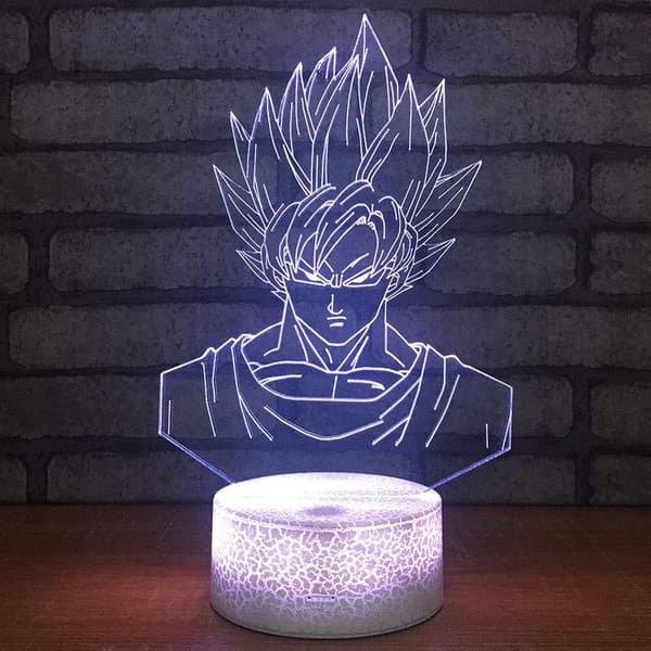 3D Optisk Illusion Tegneseriefigur Sensor Natlampe wit