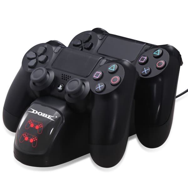 PS4 Oplader Slim Pro Håndtag Dobbelt Oplader Base Oplader LED Tu
