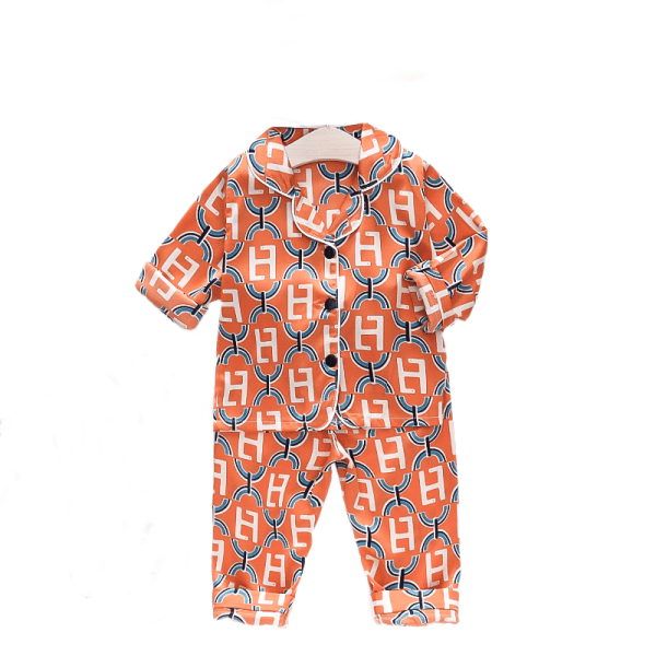 Silk Pyjamas Set För Baby Girls Pojkar Söt Cartoon, XL