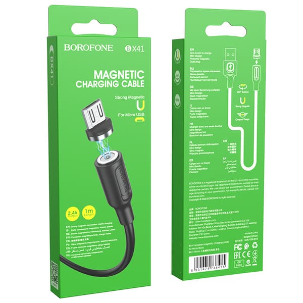 Borofone BX41 magnetisk ladekabel egnet for Android