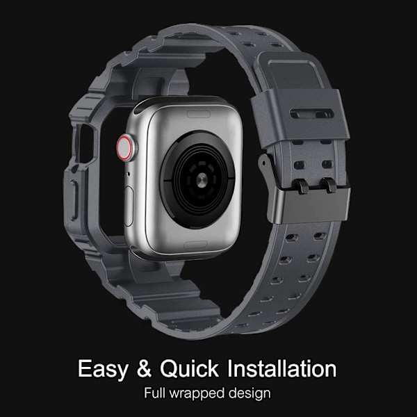 Yhteensopiva Apple Watch Series -rannekkeiden kanssa, kirkas naisten malli 41mm/40mm/38mm kotelolla, kaunis söpö kristalliranneke hyytelösuojalla Gray 42/44/45mm