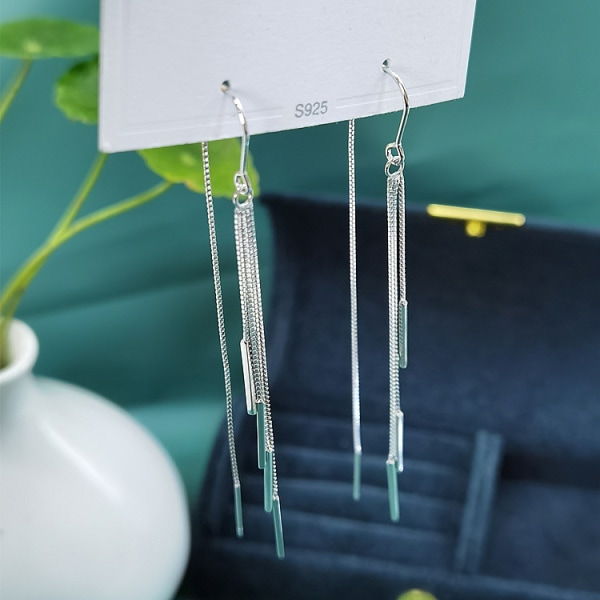 925 Sterling Silver Tassel Örhängen med Presentask