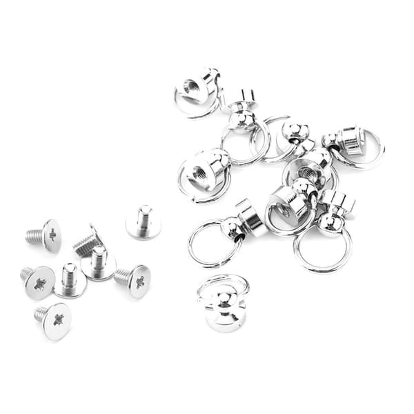 10 stk. messingnitter studs skru bagpå rund ringhoved læderhåndværk dele