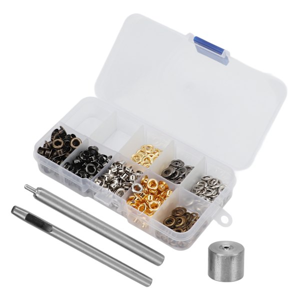 240 stk. Øyeblikk 4mm DIY Forkrommet Praktisk Små 4 Farger Metall Maljer Maljer Ornament Sett Verktøykasse