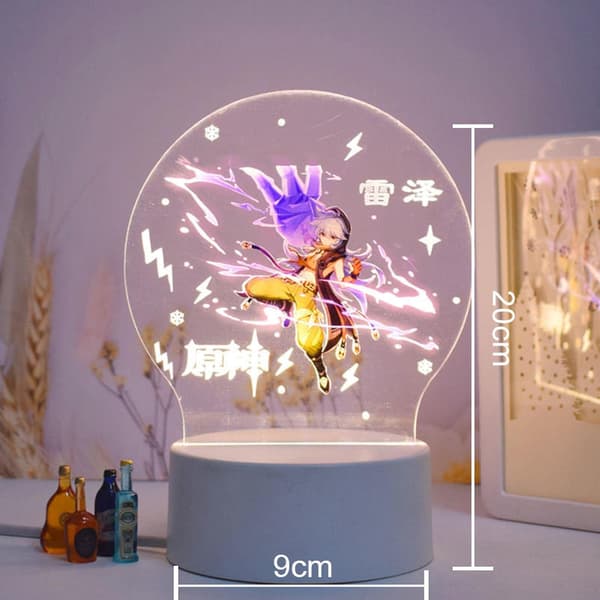 Genshin Impact Barbara 3D LED Akryl Natlamper 7 Farver