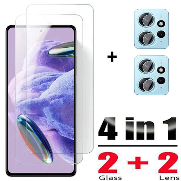 Härdat glas för XIaomi Redmi Note 12 4G kameralins, skyddande film för skärmskydd