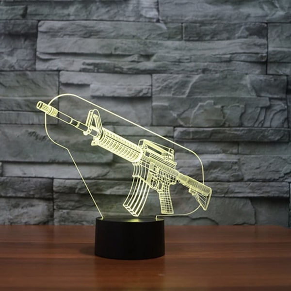 3D Natlys Pistol Gevær Legetøj 2D Lampe Jul Julefestival Fødselsdag Valentinsdag Gave