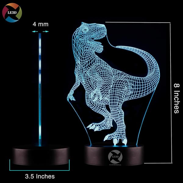 3D Optisk Illusjon Nattlys - 7 LED Fargeskiftende Lampe