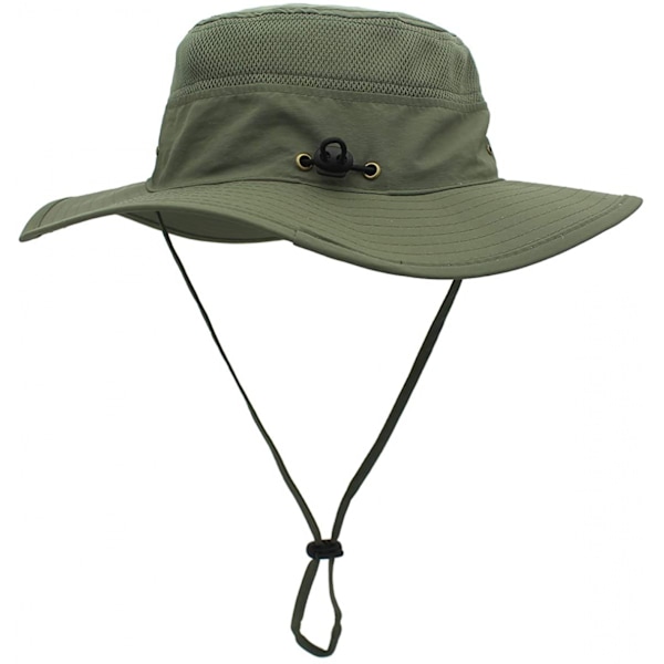 Hatt för män med solskydd UPF 50+ bred brätte hinkhatt vindtät fiske Army Green