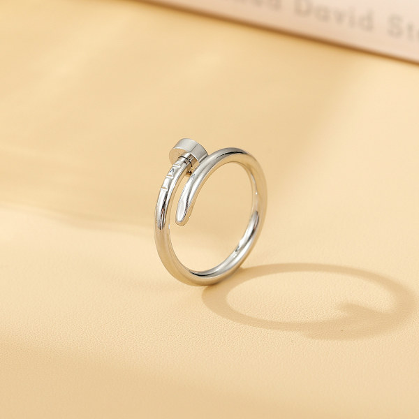 Spiker Ring 18K Gult Gull/Hvitt Gull Ring Kjærlighetsring For Kvinner Bursdag Julegaver（Sølv）