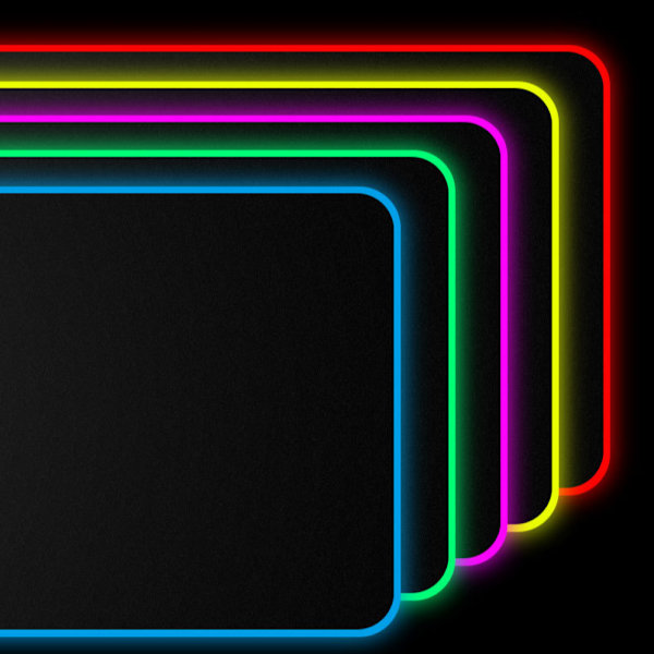 RGB Gaming Musemåtte, LED Blød Ekstra Stor Udvidet Computer Tastatur og Musemåtte, Vandtæt Skridsikker Gummibase til Gamer(31,5 x 15,7 Tommer)
