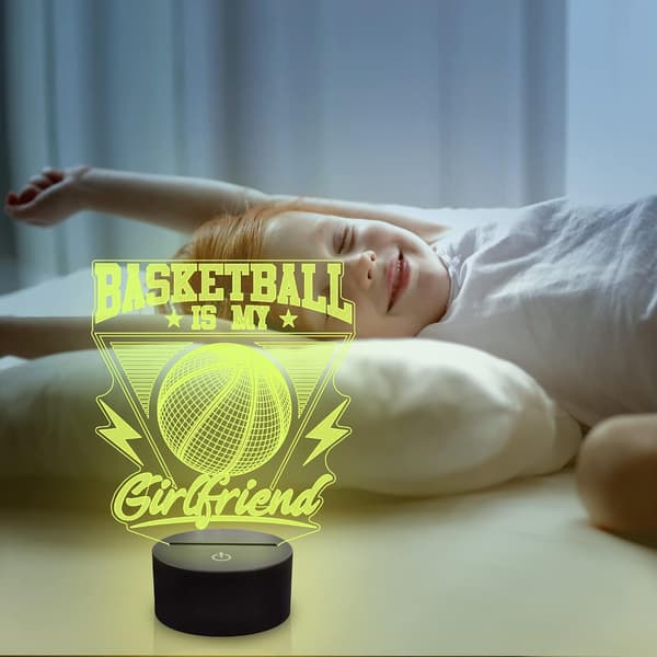 3D Basketboll Nattlampa Bakbräda Illusion Hooplampa för Barnrum Hem