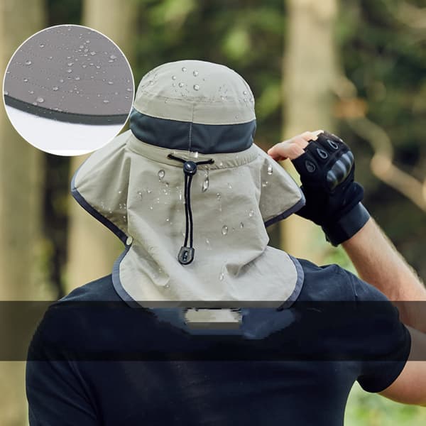 Utomhus UPF50+ Mesh Solhatt Bred Brätte Fiskehatt med Nacke E