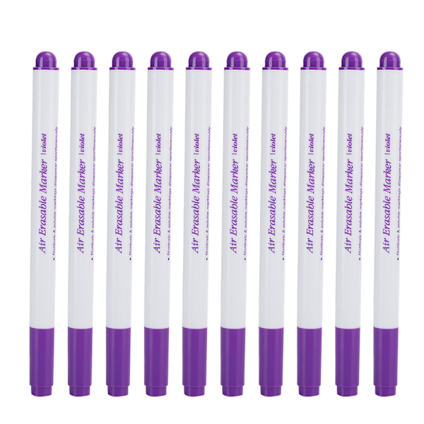 10pcs Slim Tip Water Soluble Erasable Pen Fabric Marker Tailoring Tool Accessories Purple