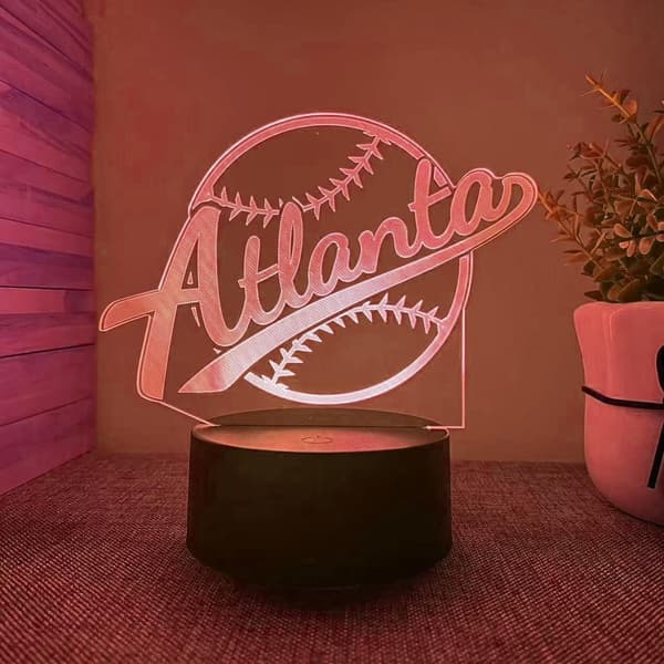 3D Baseball New York Nattlampe 3D Illusjonslampe for Gutter G
