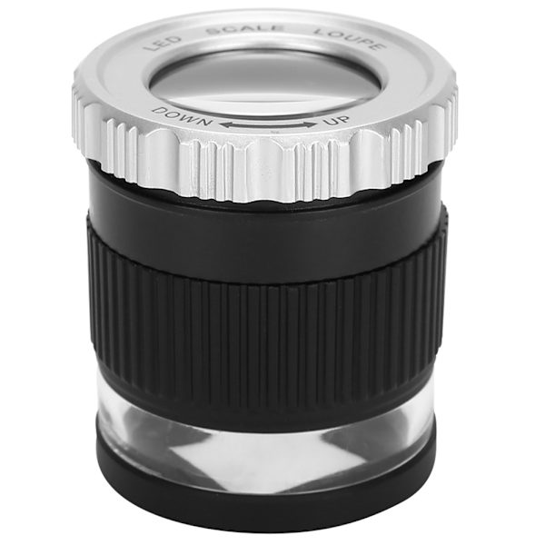 Optisk förstoringsglas Cylindrisk skala 30X Zoom Smyckeslupp med LED-lampor UV-lampa