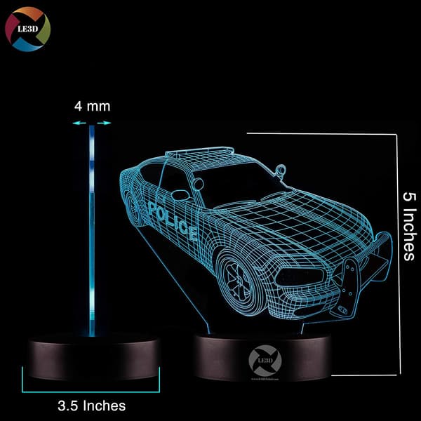 3D Optisk Illusjon Nattlys - 7 LED Fargeskiftende Lampe