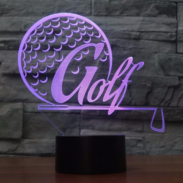 3D Golf Natlampe 7 Farveskift LED Bordlampe Akryl