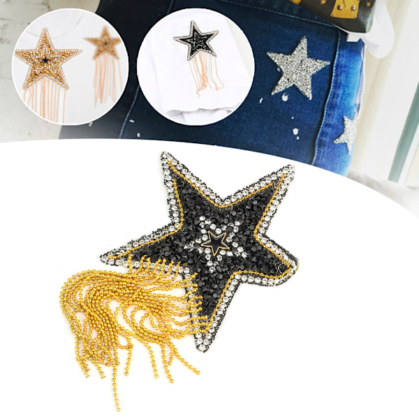 Plast DIY självhäftande stjärnmönster kläder strass tofsar lappar kläder väskor applikationer #3