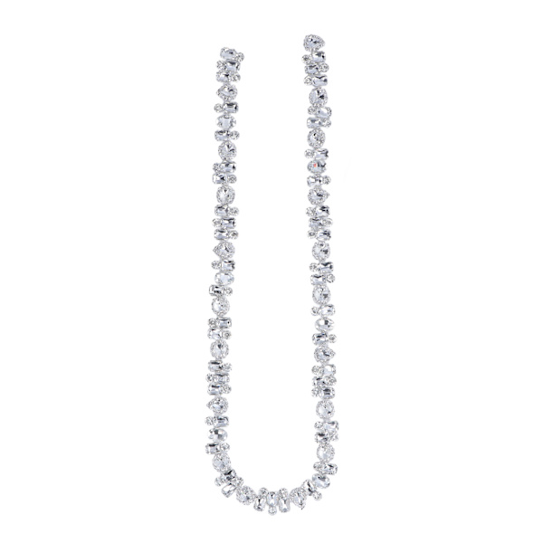 Rhinestone Trim 1 Yard Ljus Färg Fadeless Slitstark Tjock Blickfångande Bred Applikation Rhinestone Vit