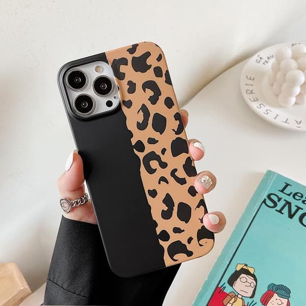 Kompatibel med iPhone 12promax Deksel Søt, Leopard Beskyttelse