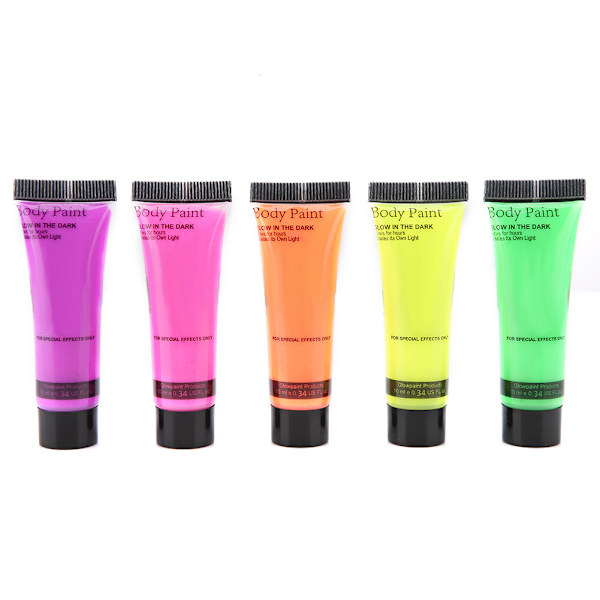10ml ansikts- och kroppsmålningsset 5 färger tuber tvättbar ritning fluorescerande pigment